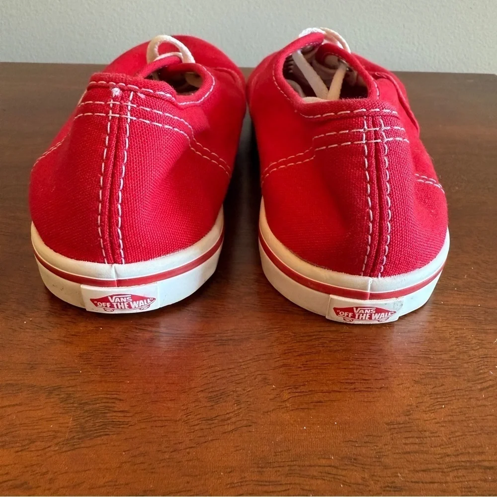 Vans Red Canvas Sneakers Low-Top Style